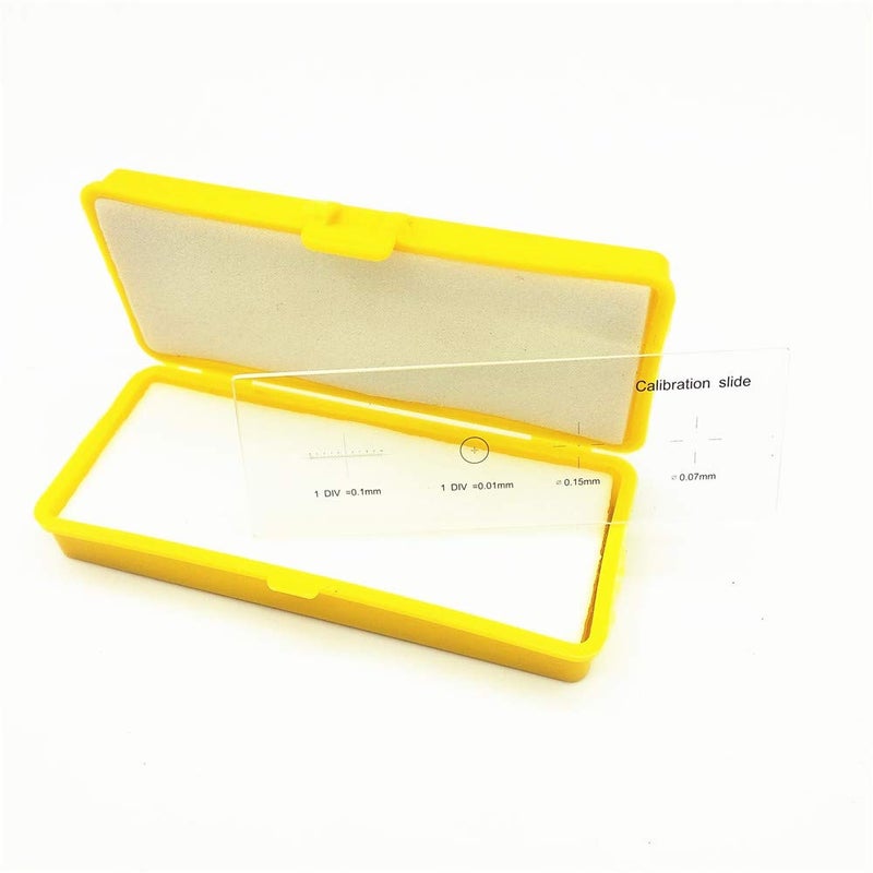 WintopScope Microscope Stage Micrometer Calibration Slide with 4-Scales and 0.01mm Multifunctional Reticle Calibrating Ruler - Image 1